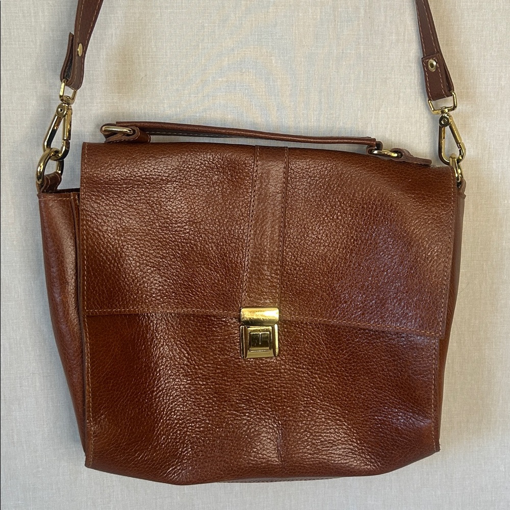 Vintage Brown Leather Crossbody Satchel | Unbranded Artisan Bag